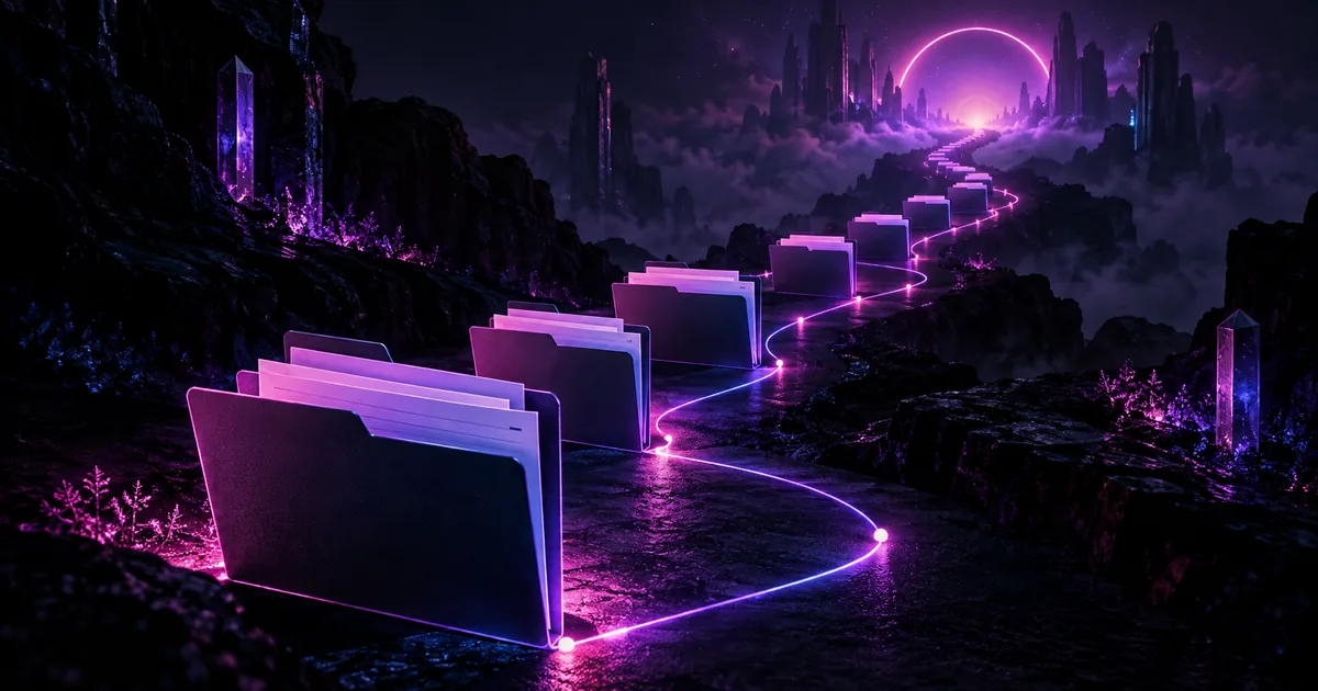 Violet and magenta editorial artwork for Planning Documents.